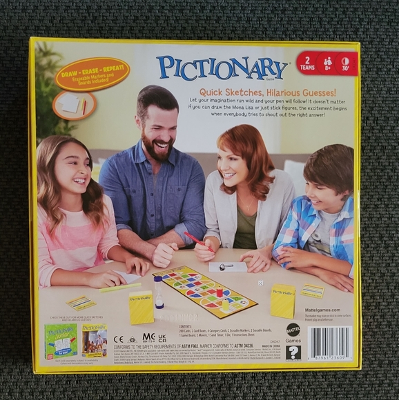 🆕 NEW!! Pictionary Board Game with Erasable Boards!! - Picture 2 of 2